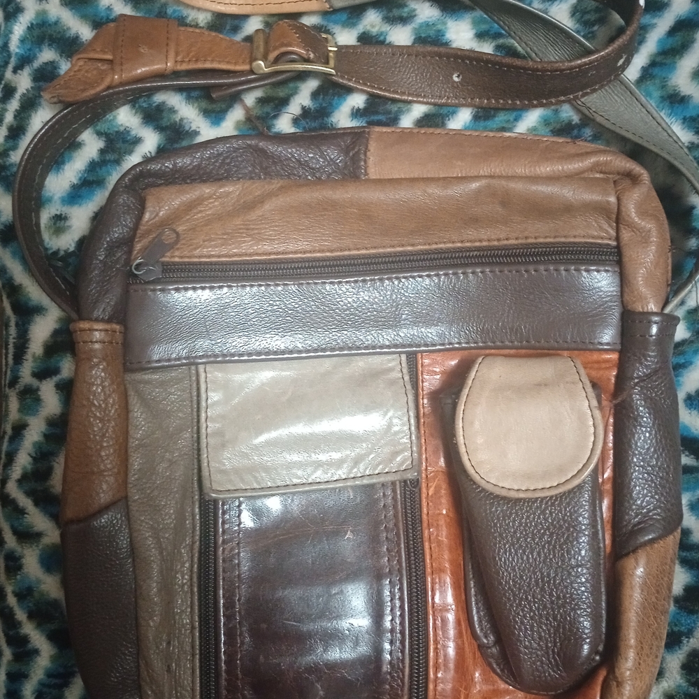 Tan and Brown Crossbody Bag